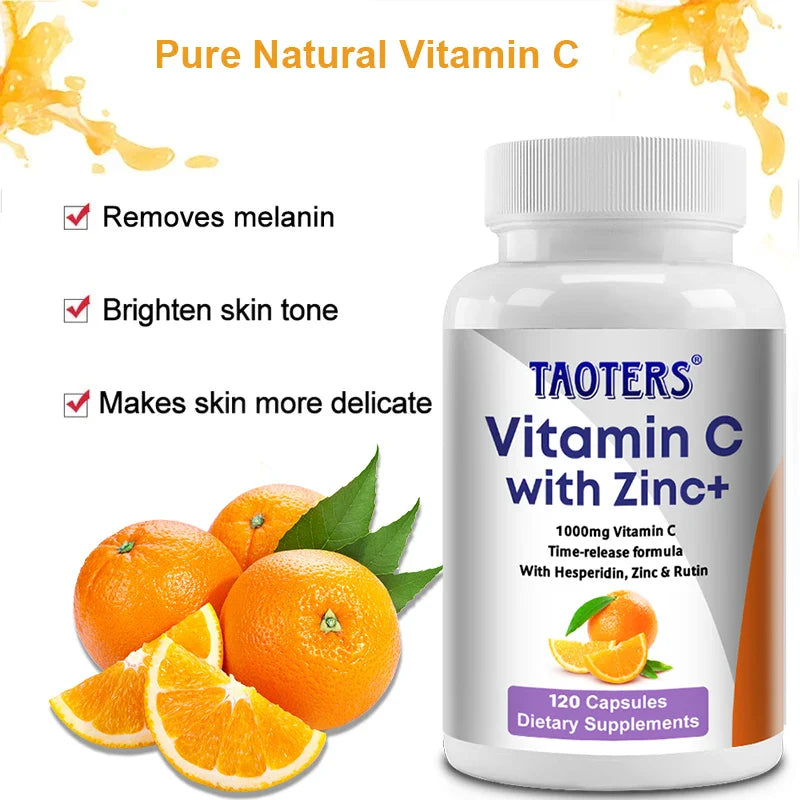 Vitamin C + Zinc Capsules - Joint Support, Immune Support, Antioxidant,Dietary Supplements