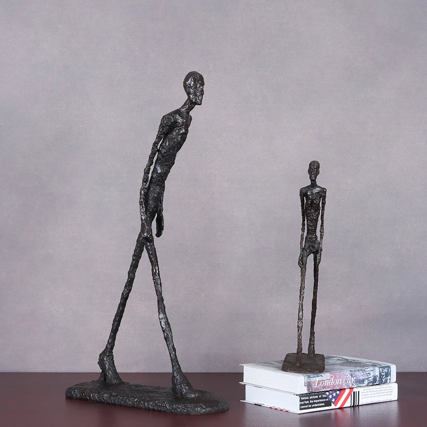 Giacometti Sculpture Bronze Walking Man Statue Replica Famous Abstract Skeleton Collection Figurine Home Decor