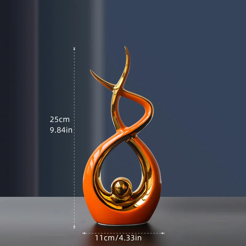 Ceramic Sculptures Ornaments Home Modern Decoration Abstract Statue Room Art Decor Luxury Porcelain Figurine Table Accessories