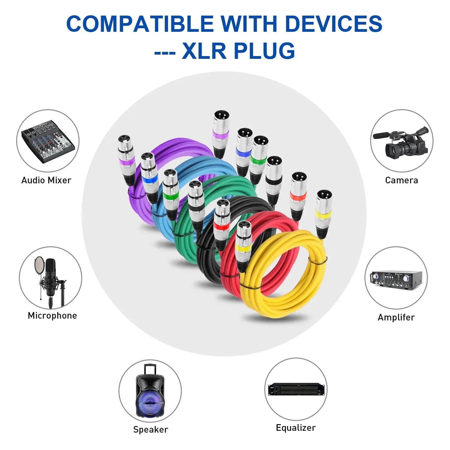 DREMAKE RiotChord XLR Cable Set – 6-Pack Colored Pro Mic Lines for Stage Killers, Studio Renegades, and Sonic Chaos Engineers - Premium xlr cables from dsers - Just $127.99! Shop now at Lizard Vigilante