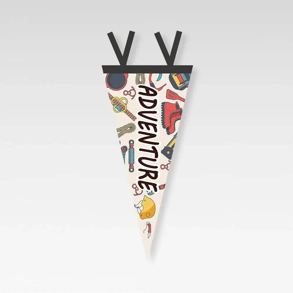 Outdoor Camping Tent Pennant Flags Picnic Canopy Atmosphere Decorations Camp Hanging Flags Holiday Scene Felt Bunting