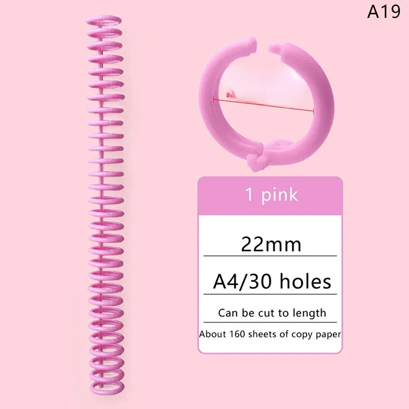 5pcs Loose-leaf Binding Ring Spring Spiral Rings Plastic Binder Strip 30 Holes For A4 Paper Notebook Stationery Office Supplies