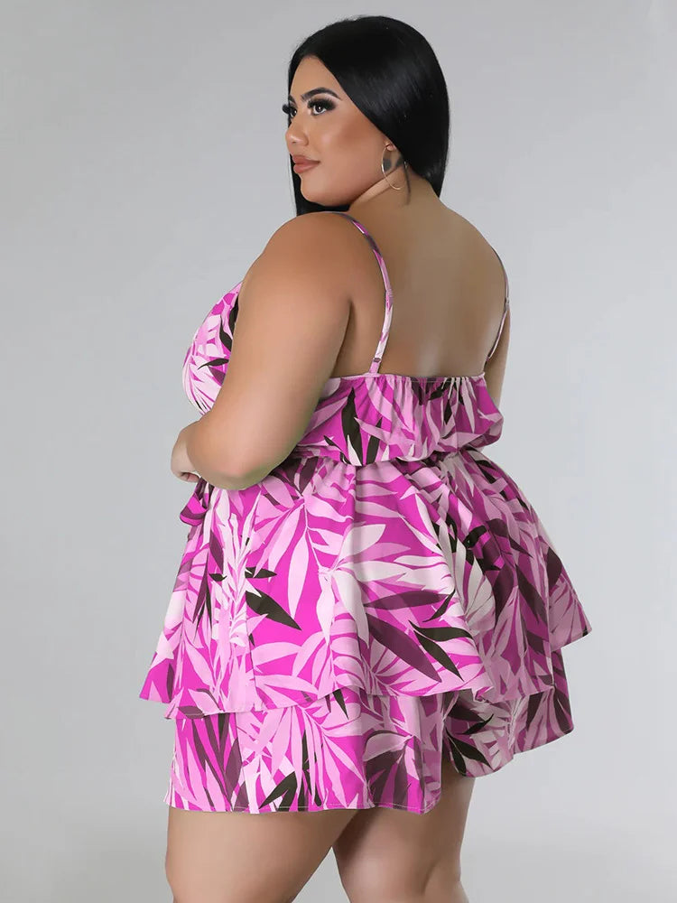 Wmstar Plus Size Jumpsuit Women Printed Slip Corset Sexy Shorts Playsuits Summer Romper Wholesale Dropshipping with Bandage 2023 - Premium  from Lizard Vigilante - Just $36.99! Shop now at Lizard Vigilante