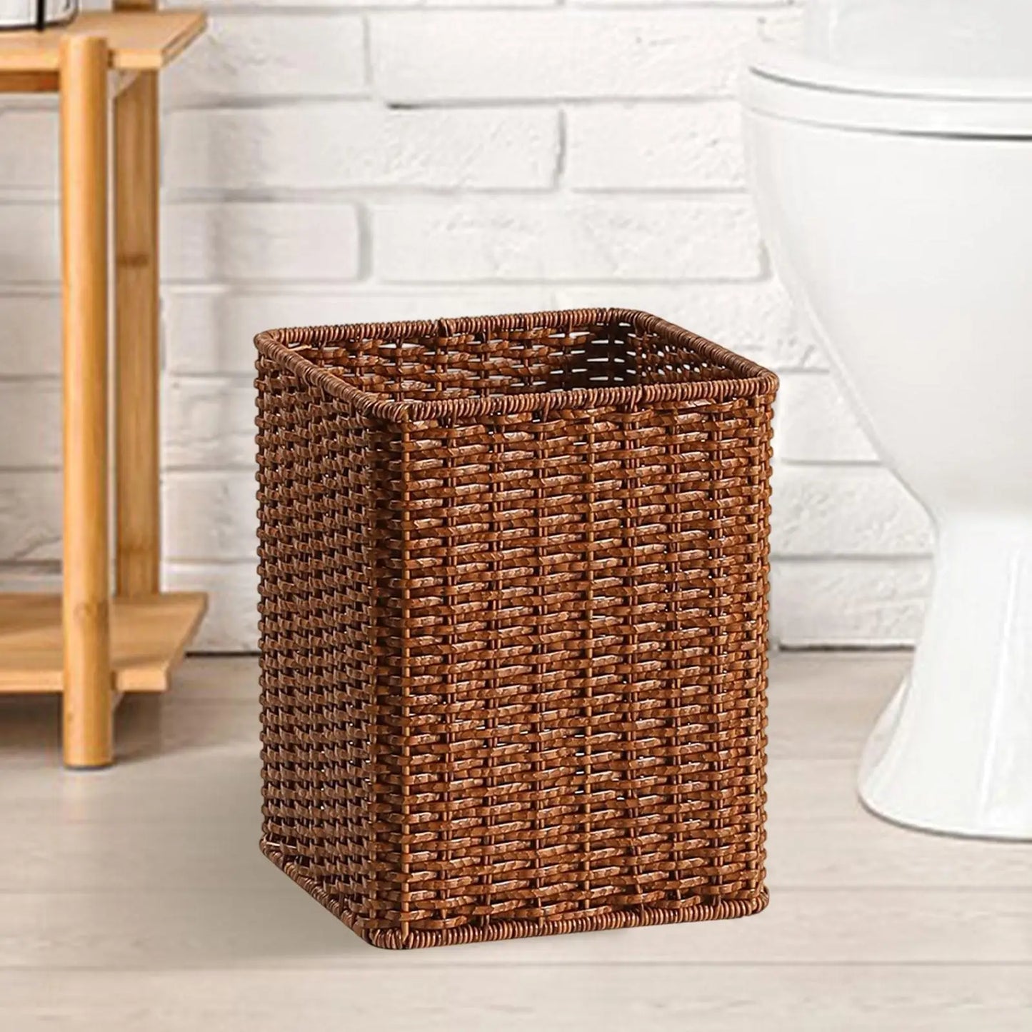 Trash Can Open Top Garbage Can Recycling Bin Dustbin Space Saving Wastebasket Waste Basket for Laundry Office Home Bathroom
