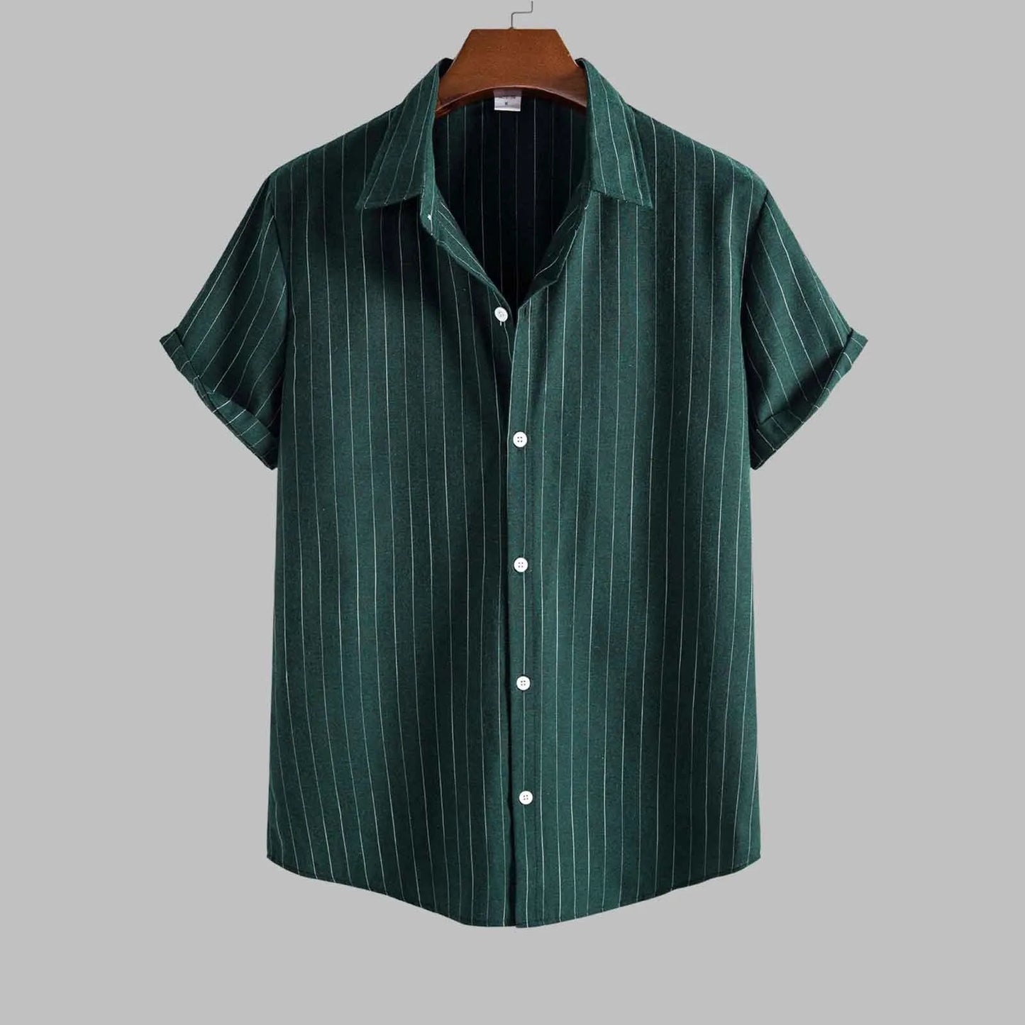 Mens Shirts Casual Striped Short Sleeved Shirts Turn-Down Collar Shirt Top Fashion Summer Male Clothing 2024 Harajuku Streetwear - Premium  from Lizard Vigilante - Just $11.99! Shop now at Lizard Vigilante