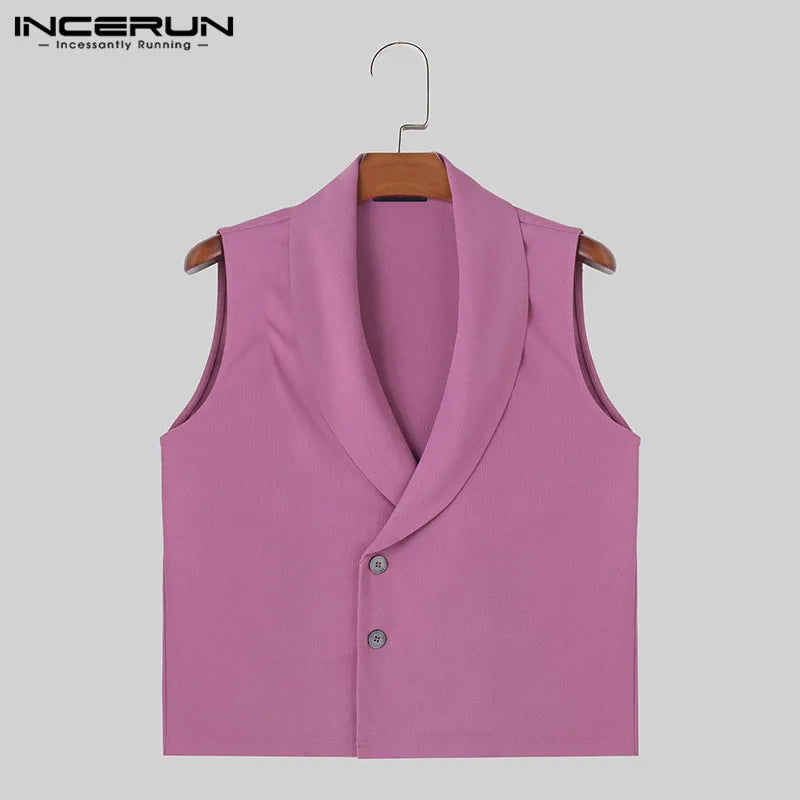 INCERUN Men's Solid Casual Waistcoats – Stylish Streetwear Sleeveless Vests (S-5XL) - Premium vest from Lizard Vigilante - Just $47.88! Shop now at Lizard Vigilante