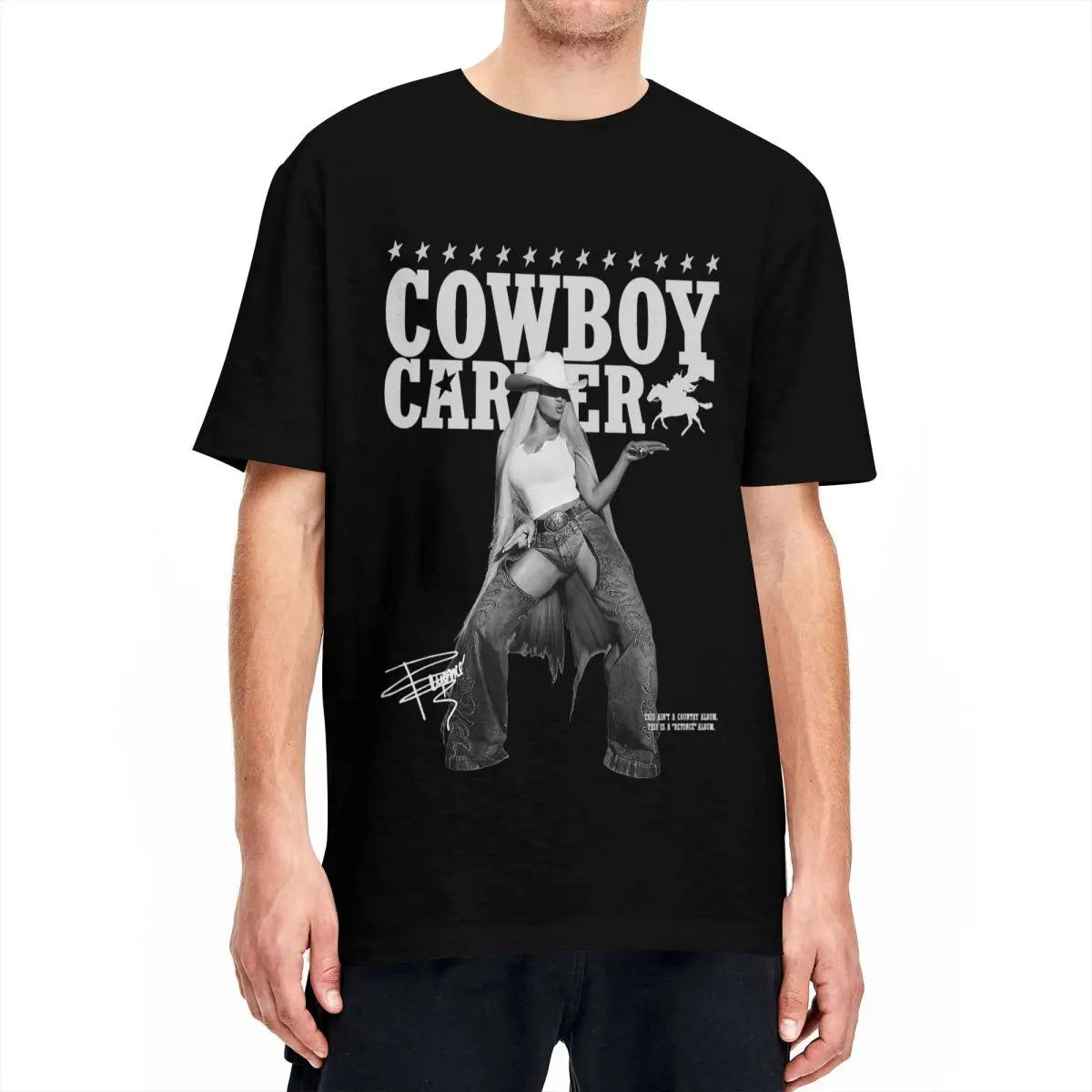 Beyoncé 'Rock Cowboy Carter Act II' Album Tee – Iconic Cotton Shirt for Men & Women – Hipster Short Sleeve Round Neck T-Shirt - Premium T-Shirt from Lizard Vigilante - Just $23.88! Shop now at Lizard Vigilante