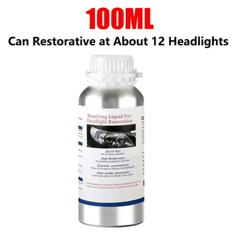 Car Headlight Lens Restoration Kit with EU/US Plug Headlamp Restore Polishing Cleaning Tools 100ml/200ml