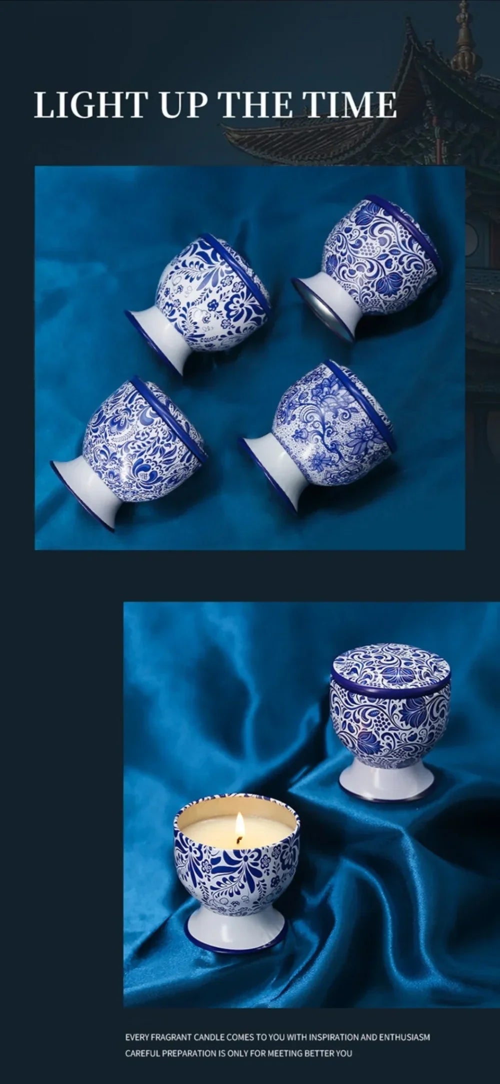 Natural Smokeless Soy Wax Candle in Iron Tin, Champagne Flute Style - Home Fragrance Gift for Birthday Christmas Handmade