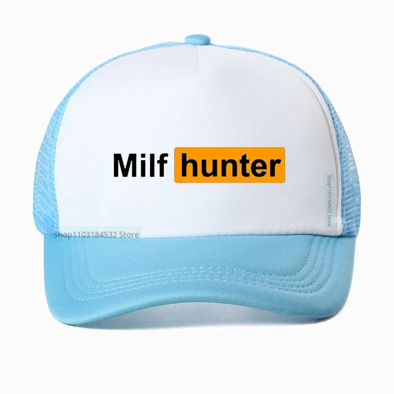 Milf Hunter Graphic Trucker Cap Funny Adult Baseball Hat Summer Streetwear Adjustable