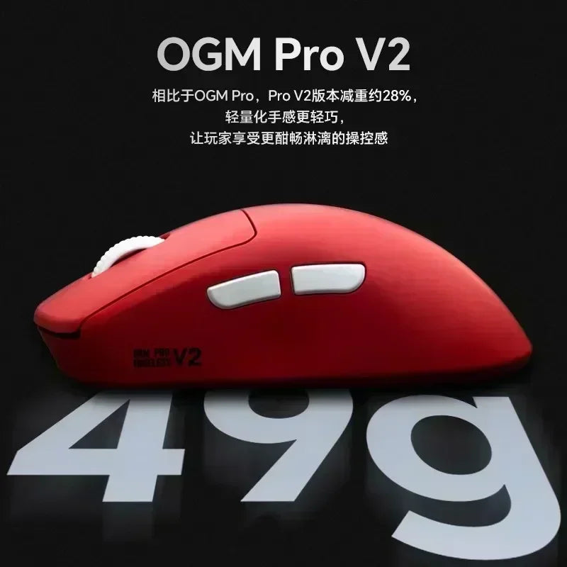 Waizowl OGM Pro V2 Hades Gaming Mouse Customize Wireless Three-Mode Paw3950 30000dpi Lightweight Gaming Mouse E-sports Ergonomic