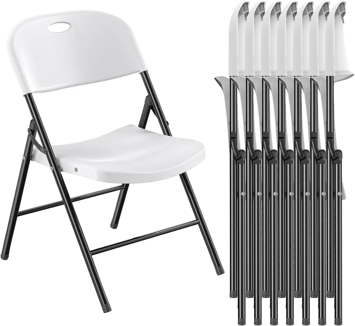 10-Pack Heavy Duty 650 lb Capacity Folding Chairs with Reinforced Steel Frame - Durable Plastic Seating for Indoor & Outdoor Events - Premium folding chairs from Lizard Vigilante - Just $388.88! Shop now at Lizard Vigilante