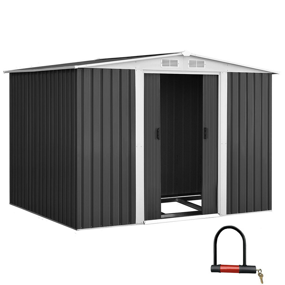 NNEDSZ Garden Shed Outdoor Storage Sheds Tool Workshop 2.58X2.07M with Base