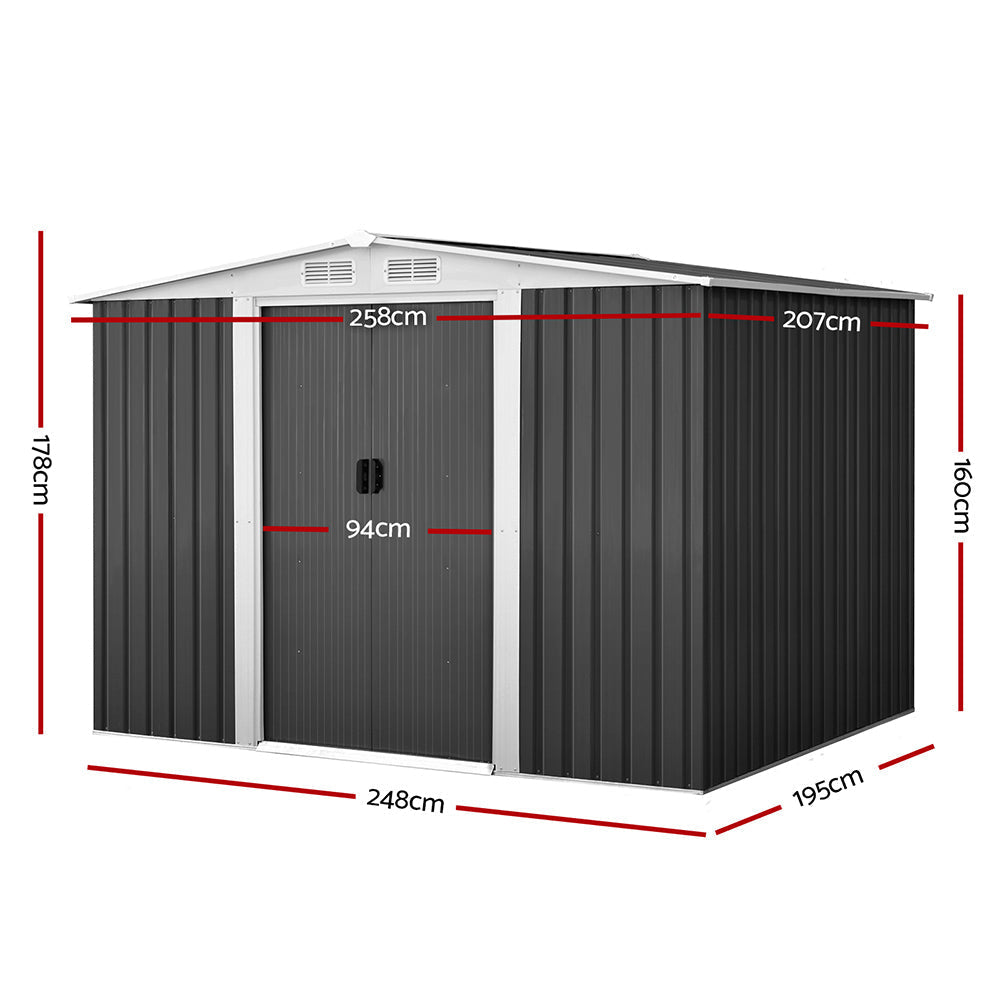 NNEDSZ Garden Shed Outdoor Storage Sheds Tool Workshop 2.58X2.07M with Base