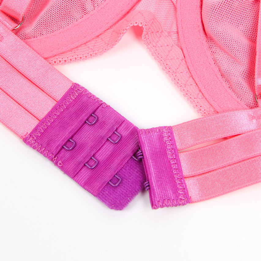 Neon Lace Bra and Garter Set