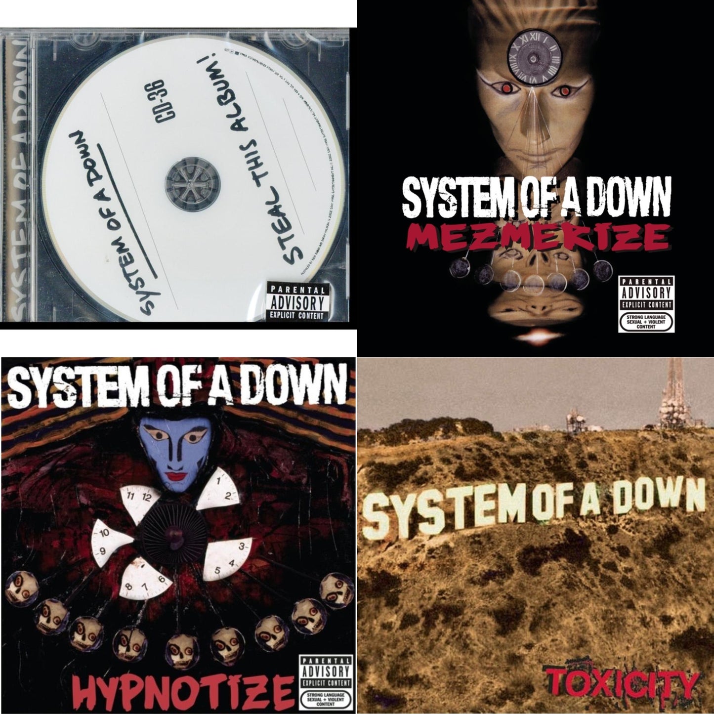 System Of A Down - Toxicity & Steal This Album & Mezmerize & Hypnotize - CD Bundle