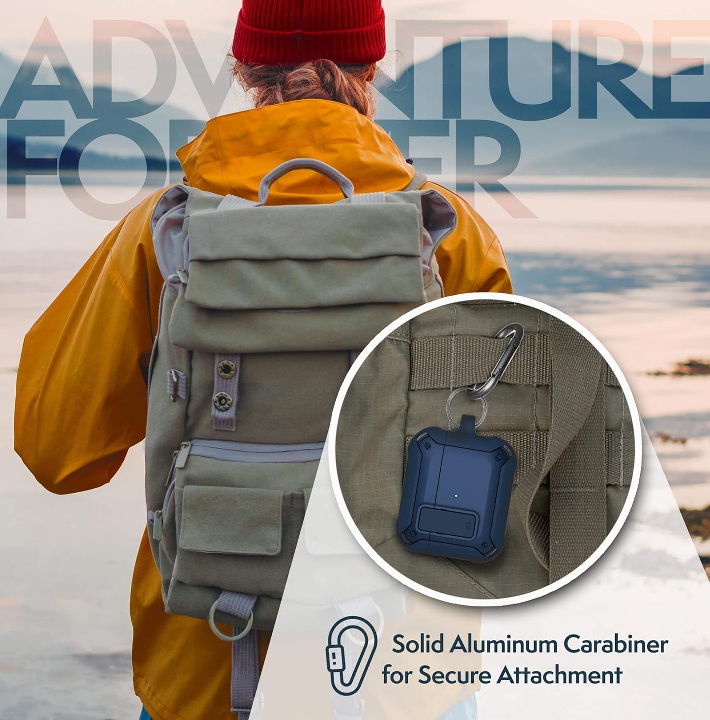 Compatible with Airpods Case 3rd Generation, Rugged Full-Body Protective Carrying Case with Keychain (Airpod 3 2021) Blue