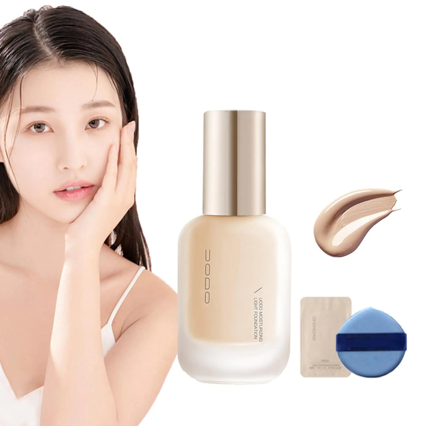 UODO Liquid Foundation - UODO Moisturizing Light Foundation/UODO Matte Long Lasting Foundation UODO Foundation Invisible Foundation Makeup Uodo Uodo Maquillaje (Moisturizing W03 Natural)