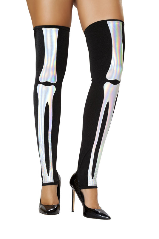 Black Silver Skeleton Leggings