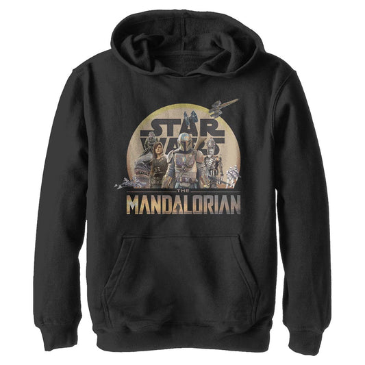 Star Wars Mandalorian Character Action Pose Boys Kids Lightweight Hoodie