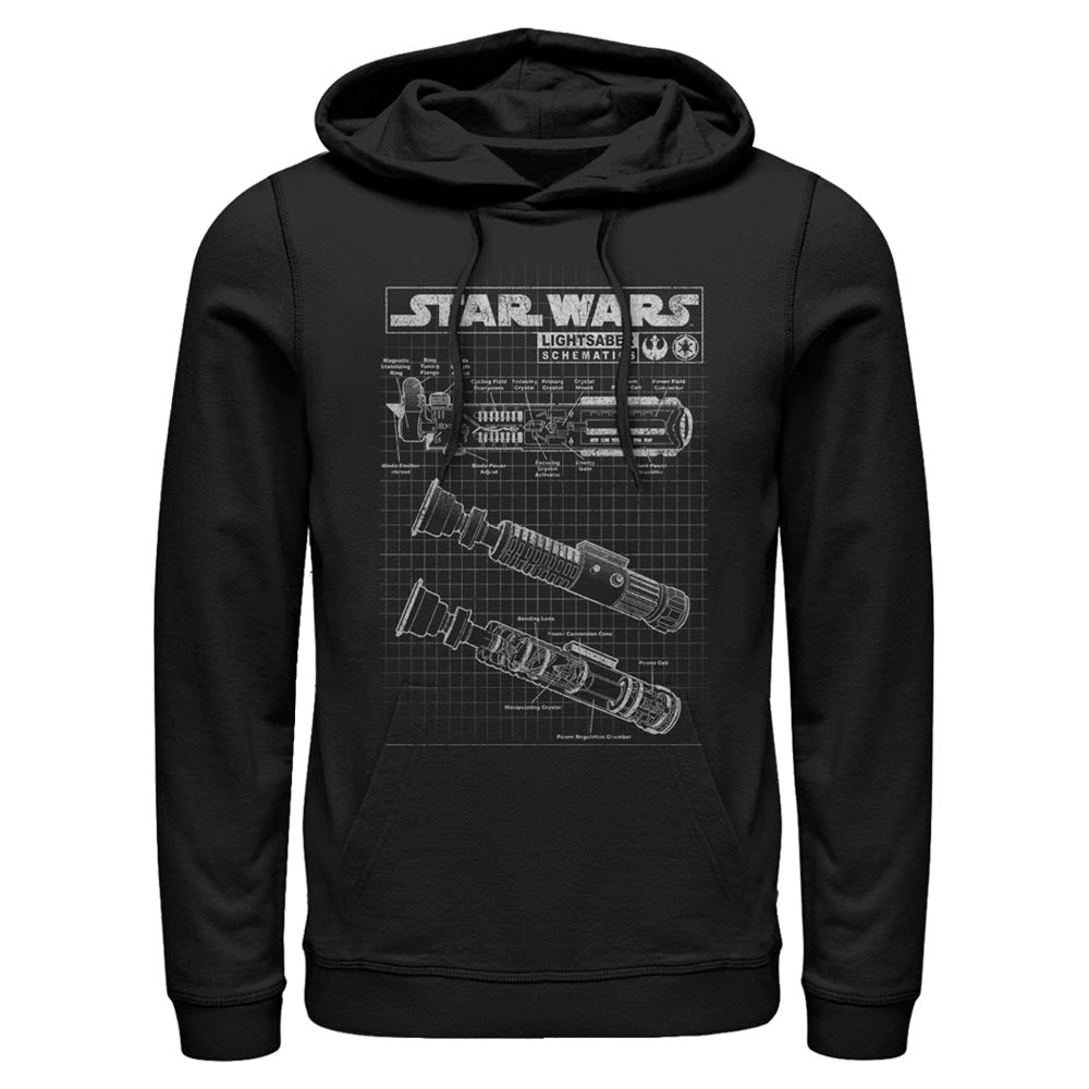 Star Wars Saber Diagram Mens Lightweight Hoodie
