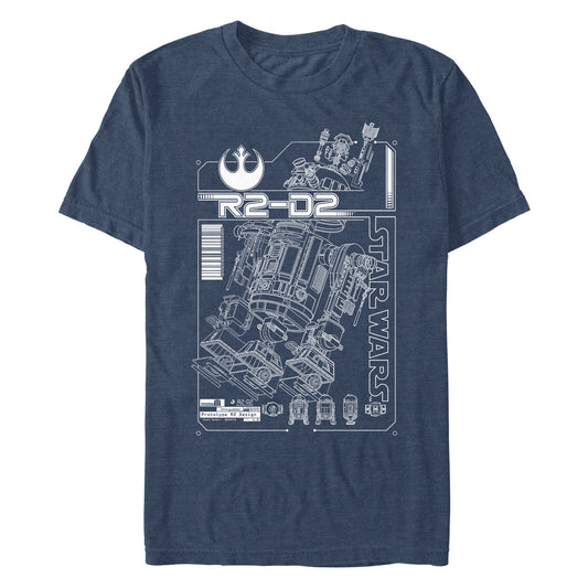 Star Wars R2 Schematic Mens T Shirt