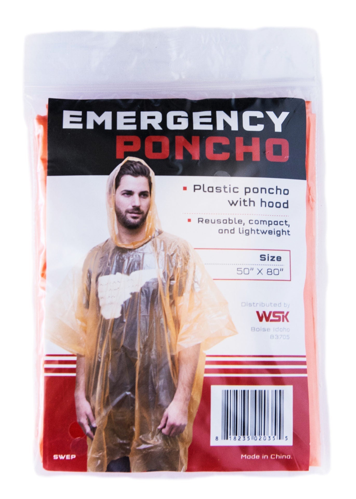 Emergency Poncho | Lightweight Hooded Waterproof Rain Gear
