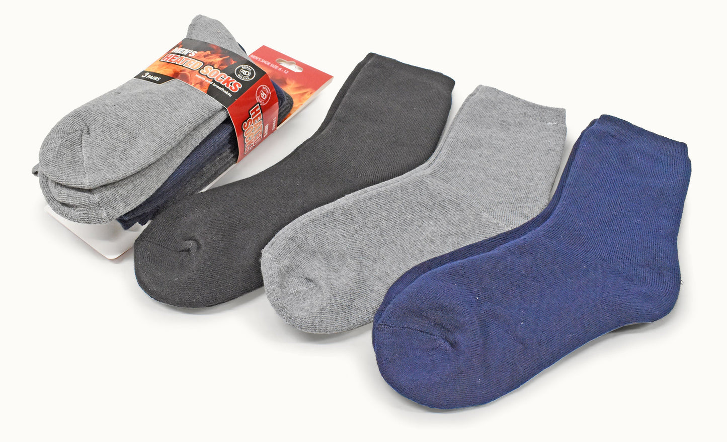 6-Pairs Men’s Heated Crew Socks