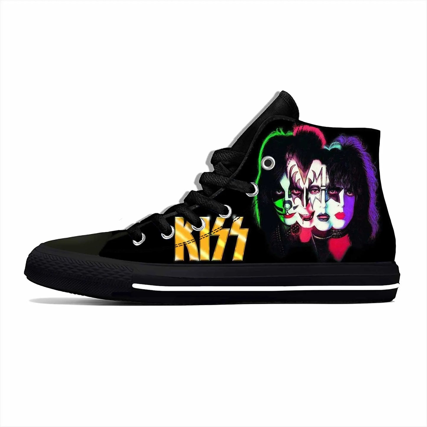 Heavy Metal Rock Band Kiss 3D Print High-Top Casual Sneakers – Lightweight, Breathable Canvas Shoes for Men & Women - Premium shoes from Lizard Vigilante - Just $46.69! Shop now at Lizard Vigilante