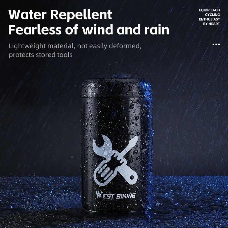 West Biking Portable Cycling Tool Bottle Pod Tire Repair Kit Storage Capsule