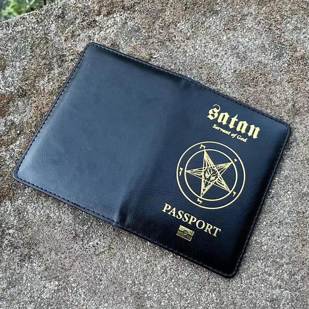 Devil Satan Goat Baphomet Passport Cover Travel Satanic Passport Holder Goat's Head Witchcraft Cover on The Passport - Lizard Vigilante