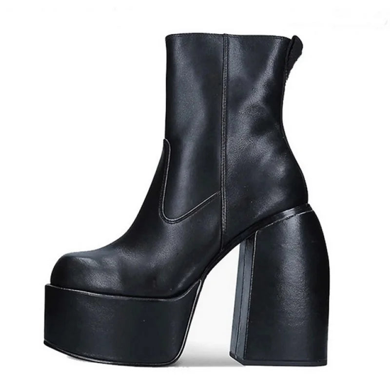 Boots For Woman Knee Shoes On Platform Gothic High Heels Punk Style New Rock Autumn Winter Chunky Pumps Plus Size Women Clothing - Premium boots from Lizard Vigilante - Just $54.99! Shop now at Lizard Vigilante