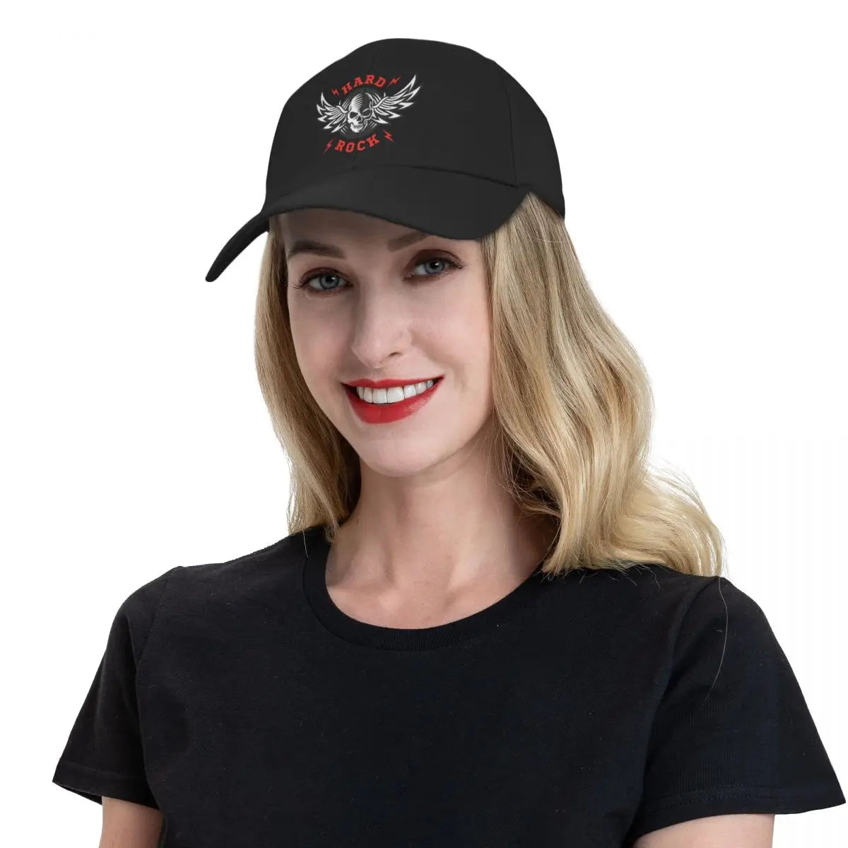 Skull Baseball Cap for Women Men Classic Rock Music Festival Logo Breathable Heavy Metal Skull Trucker Hat Outdoor - Lizard Vigilante