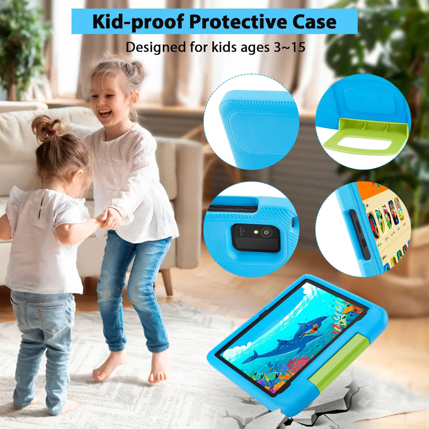 ANRY 10.1 Inch Tablets Android 15 8GB(4+4 Expand) RAM 64GB ROM HD Display IPS Dual Camera 5G WIFI 6 Tablet PC Children's Gift