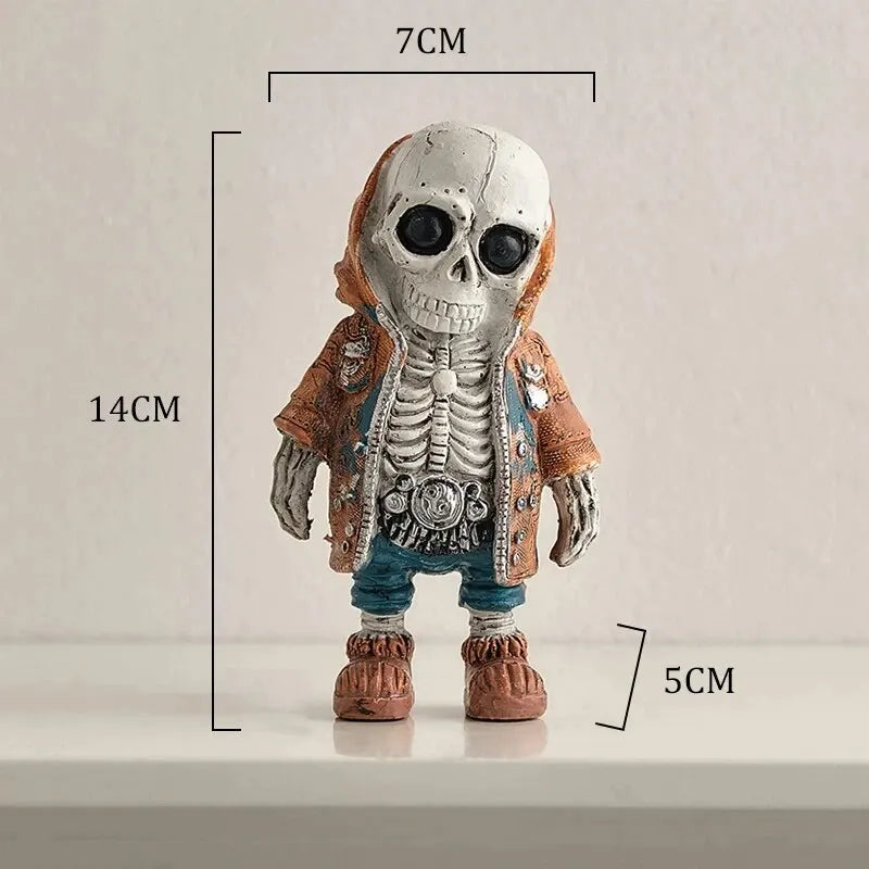 Skeleton Doll Resin Jewelry Character Statue Home Creative Cool Room Decor Panel Trendy Street Decoration Personalised Retro