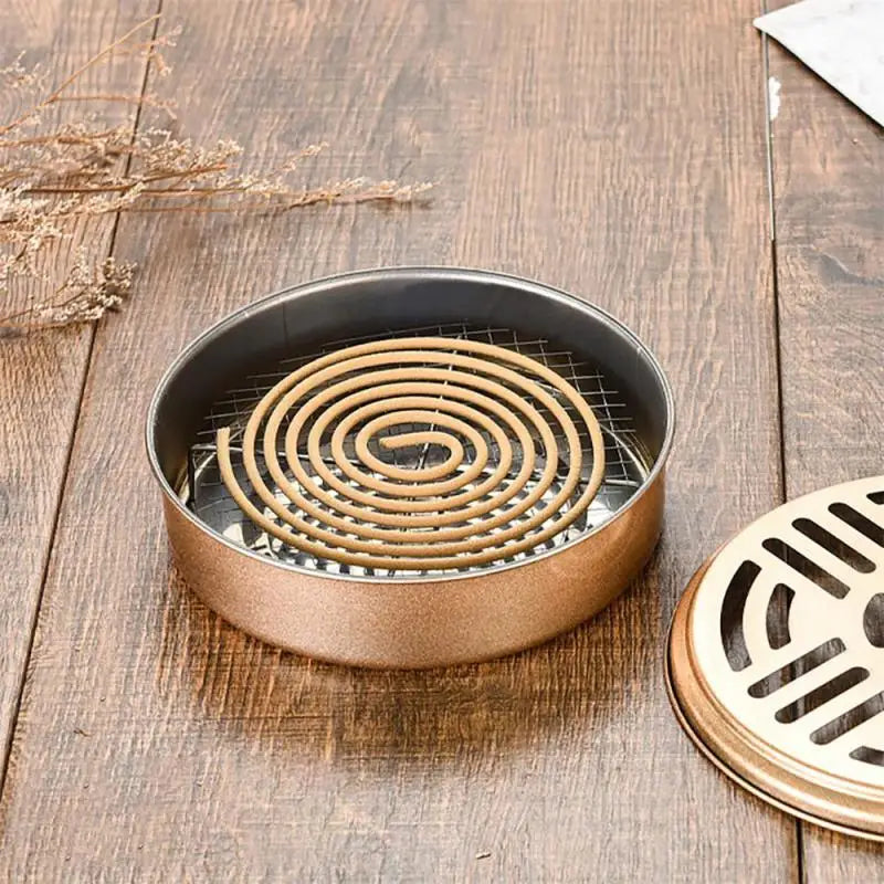 Portable Stainless Steel Mosquito Coil Holder Tray with Spiral Cover – Incense & Candle Holder - Premium Mosquito coil from Lizard Vigilante - Just $18.88! Shop now at Lizard Vigilante