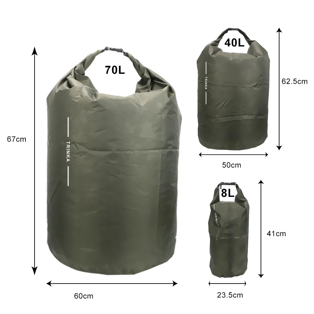 Dry Sack Waterproof Storage Bag | 8L, 40L, 70L Outdoor Floating Carry Pouch - Premium storage bag from dsers - Just $15.99! Shop now at Lizard Vigilante