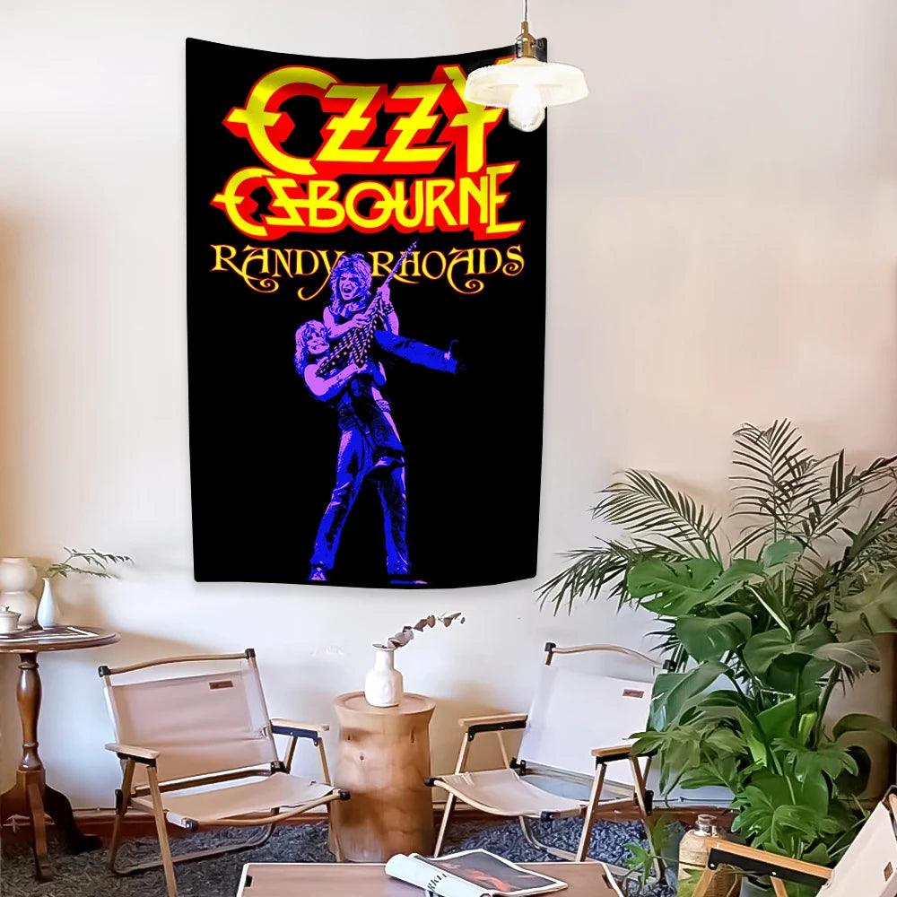 Ozzy Osbourne Rock And Roll Music Singer Tapestry Album Cover Home Decor Wall Hanging Background Cloth Bedroom Dorm Decoration - Lizard Vigilante