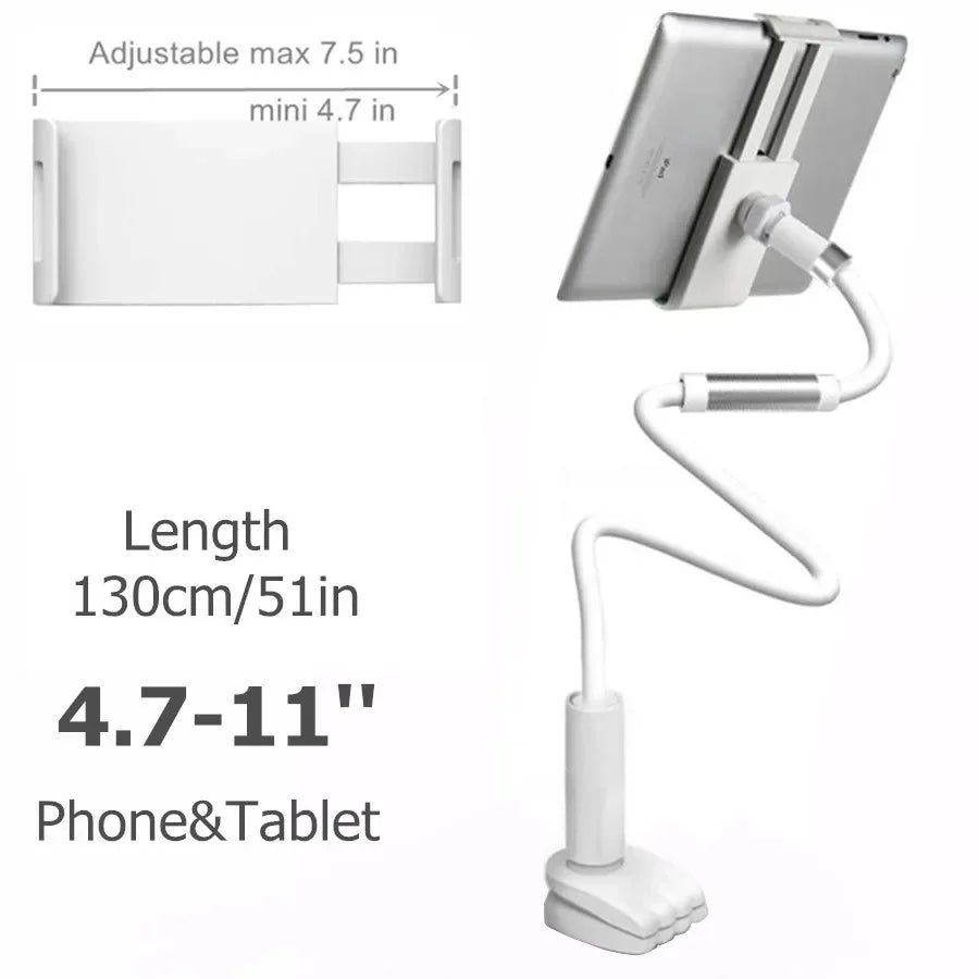 Phone Tablet Stands Desktop Tablet Holder Adjustable Mount For Tablet 4.0 To 11 inch Bed Tablet PC Stand Metal Support 130cm - Premium dock stand from Lizard Vigilante - Just $22.99! Shop now at Lizard Vigilante