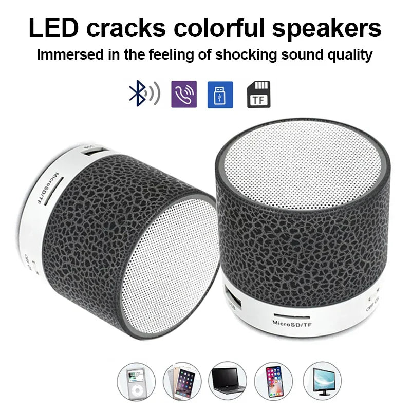 Bluetooth Mini Speaker Wireless Speaker Colorful LED TF Card USB Subwoofer Portable MP3 Music Sound Column For PC Phone