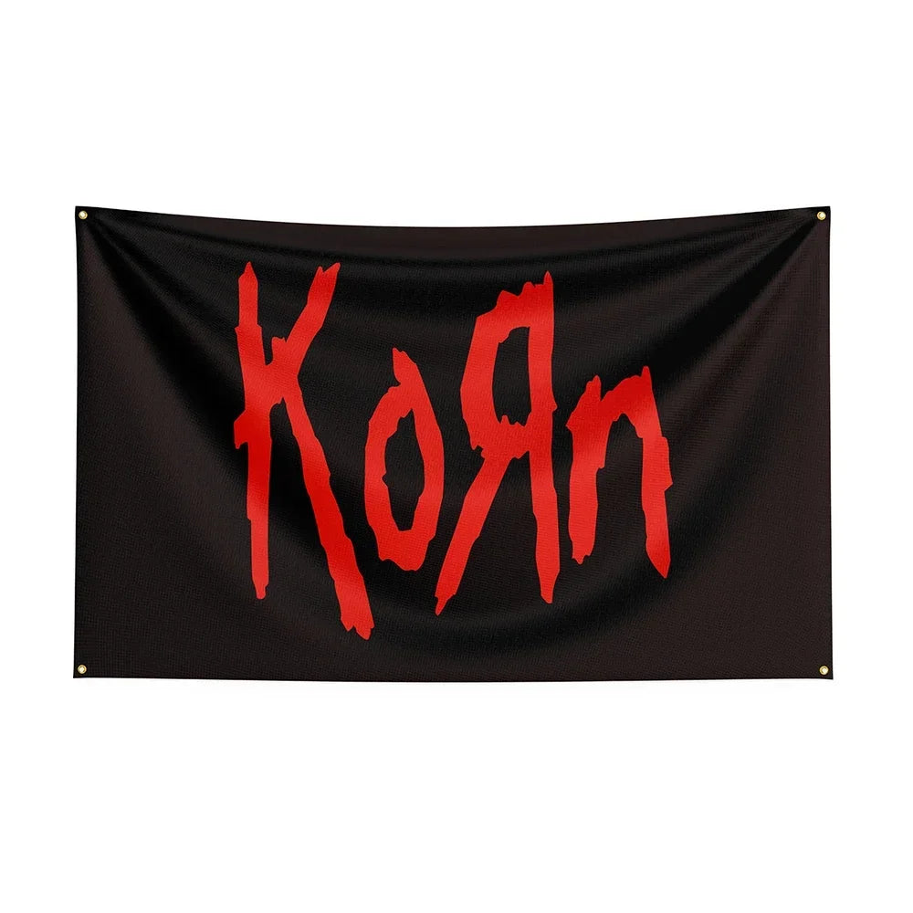 Korn Band Flag – 90x150cm Polyester Printed Banner for Indoor & Outdoor Decor - Premium banner from Lizard Vigilante - Just $21.99! Shop now at Lizard Vigilante