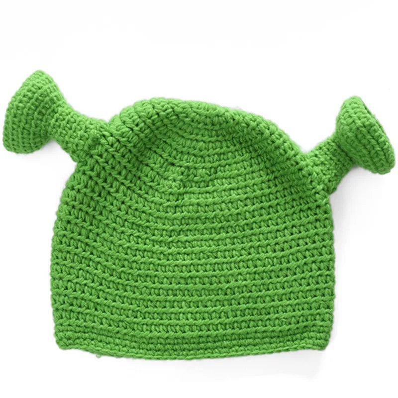 Monster Shrek Wool Hat – Handmade Green Party Beanie, Funny Knitted Cap for Men & Women, Perfect for Winter - Premium unisex beanie from Lizard Vigilante - Just $18.99! Shop now at Lizard Vigilante