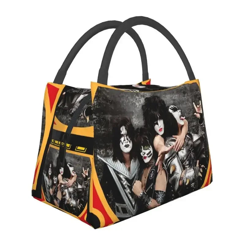 Kiss Heavy Metal Insulated Lunch Bag – Reusable Cooler Thermal Lunch Box for Women - Premium bag from Lizard Vigilante - Just $33.88! Shop now at Lizard Vigilante