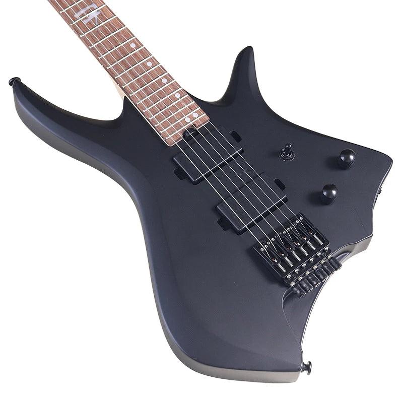 Mini Guitar 6 String Headless Electric Guitar 30 Inch Solid Paulownia Wood Body Headless Guitar Maple Neck - Lizard Vigilante