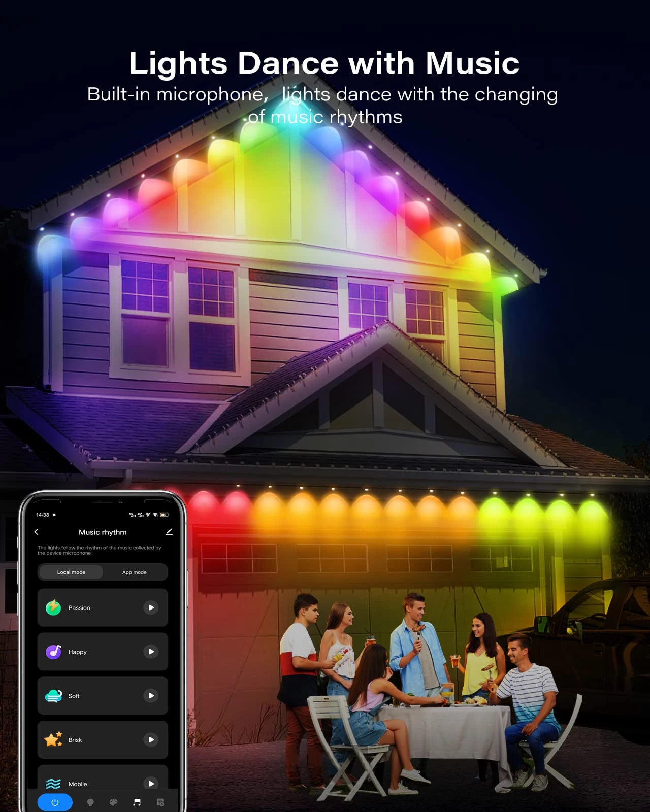 RGBIC String Downlight Smart LED String Light Work with Alexa Color Changing Indoor Wall Light Fixture for Party Music Sync - Premium  from Lizard Vigilante - Just $53.99! Shop now at Lizard Vigilante