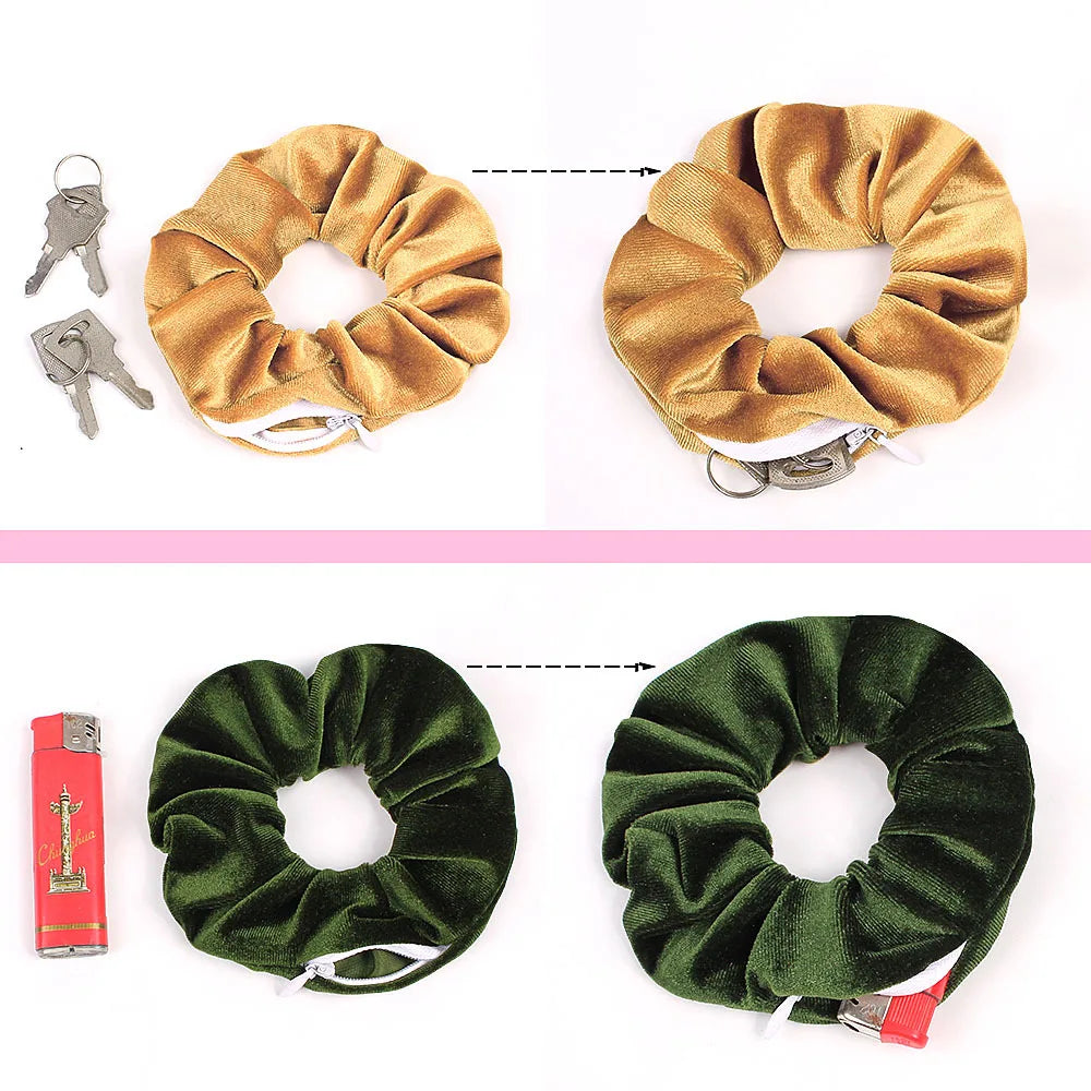 ELESABOX Hair Scrunchie with Hidden Zip Pocket: The Ultimate Diversion Safe for Valuables on the Go