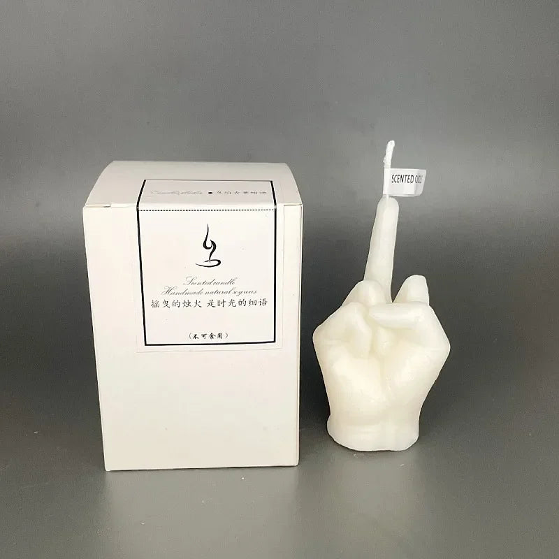 Creative Candles Middle Finger Shaped Gesture Scented Candles Niche Funny Quirky Gifts Home Decoration Ornaments Birthday Gifts