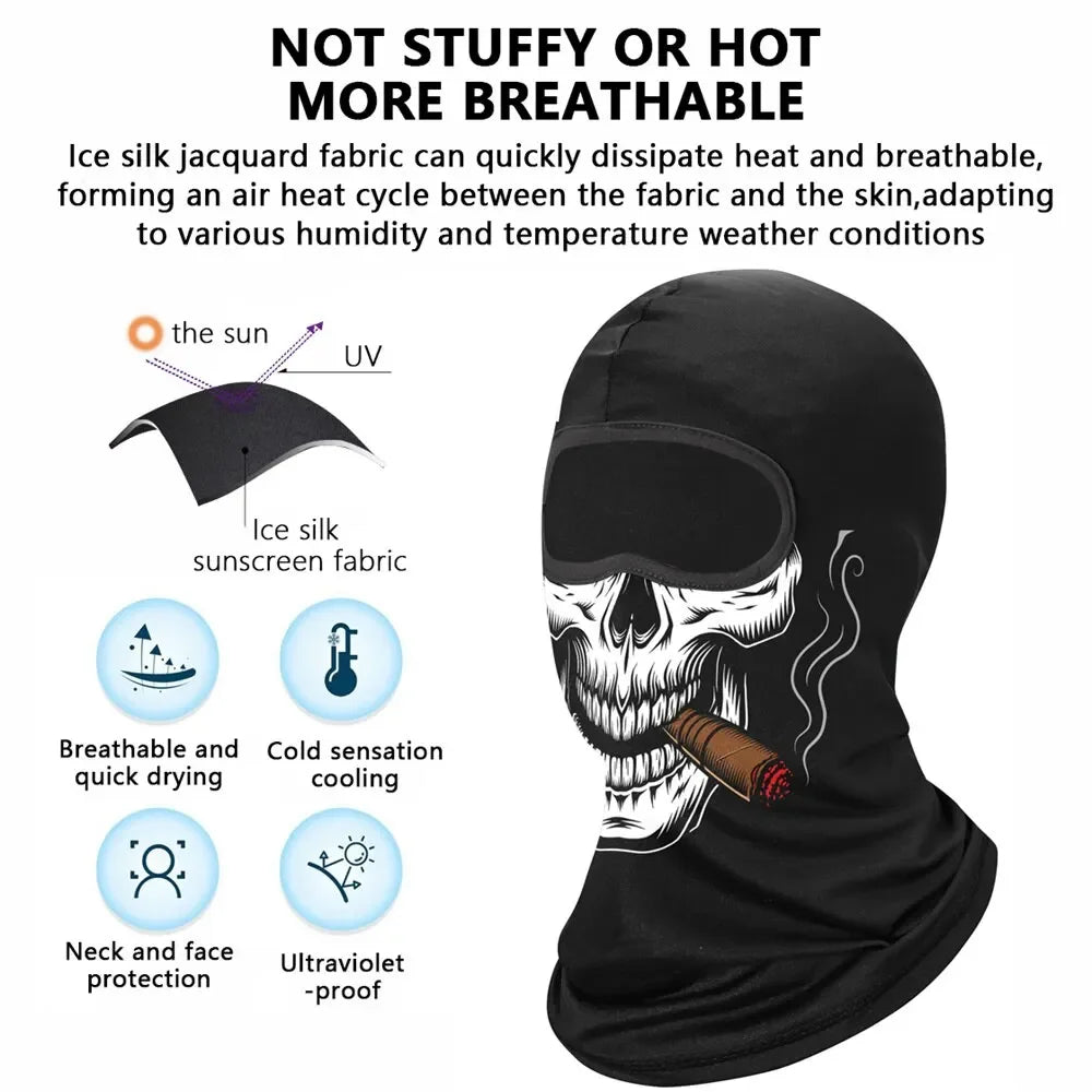 Lizard Vigilante Motorcycles Balaclava Mask - Ghost Face War Game Skeleton Riding Outdoor Headwear - Premium face mask from Lizard Vigilante - Just $16.88! Shop now at Lizard Vigilante