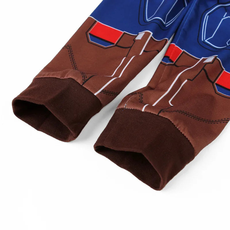 Avengers Superhero Pajama Set — Boys Long Sleeve Spider-Man & Iron Man Nightwear Cosplay Costume