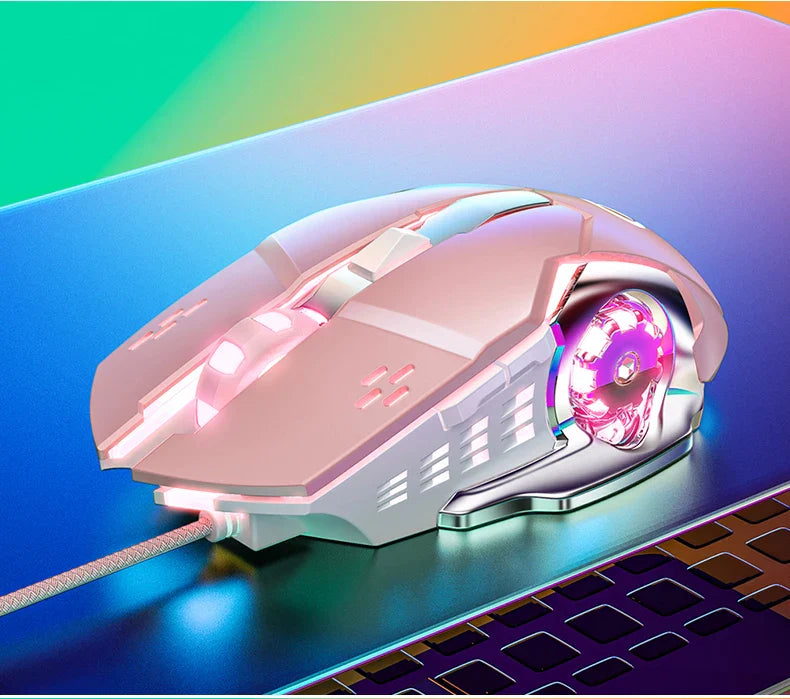 G15 Mechanical Gaming Mouse 7-Color Breathing Light Wired Laptop USB Desktop Office Computer Gaming Mouse Mute